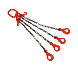 Стропы цепные четырехветвевые с укорачивающими и самозакрывающимися крюками